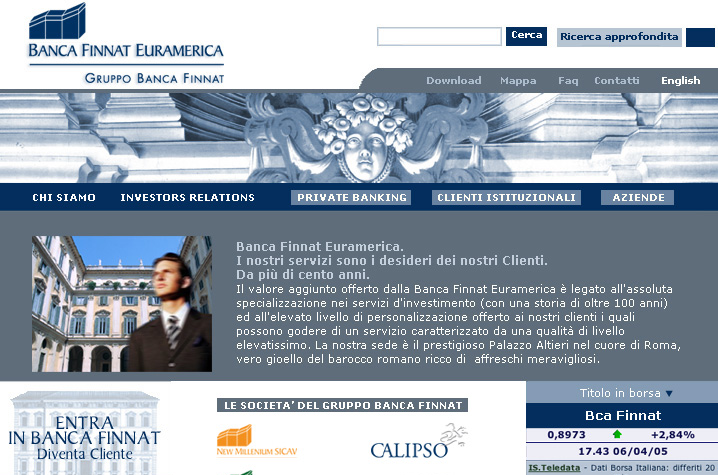Web Branding - Finnat private banking - Rome