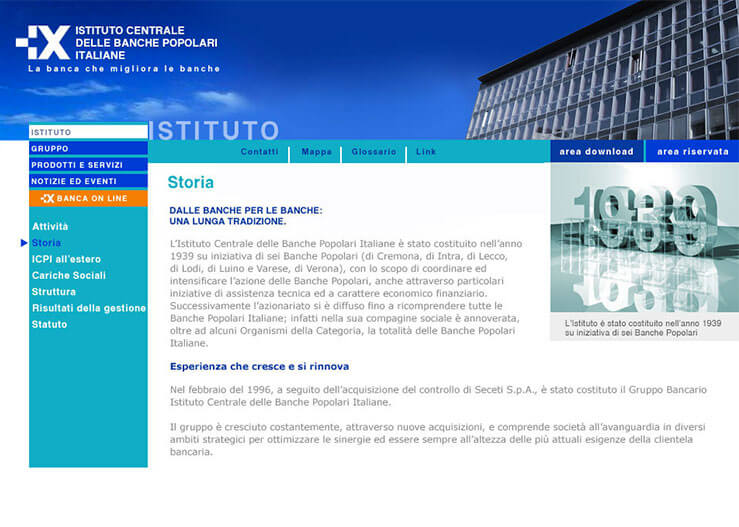 Web Branding - site Istituto Centrale Banche Popolari Milano