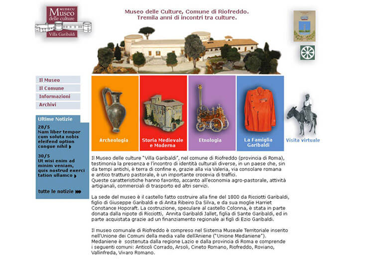 Web Design -Museum of Cultures - Riofreddo